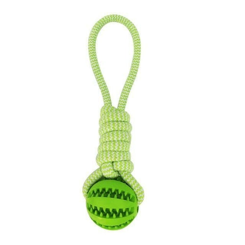 Durable Rubber Ball Chew Toy with Cotton Rope - Interactive for Dogs