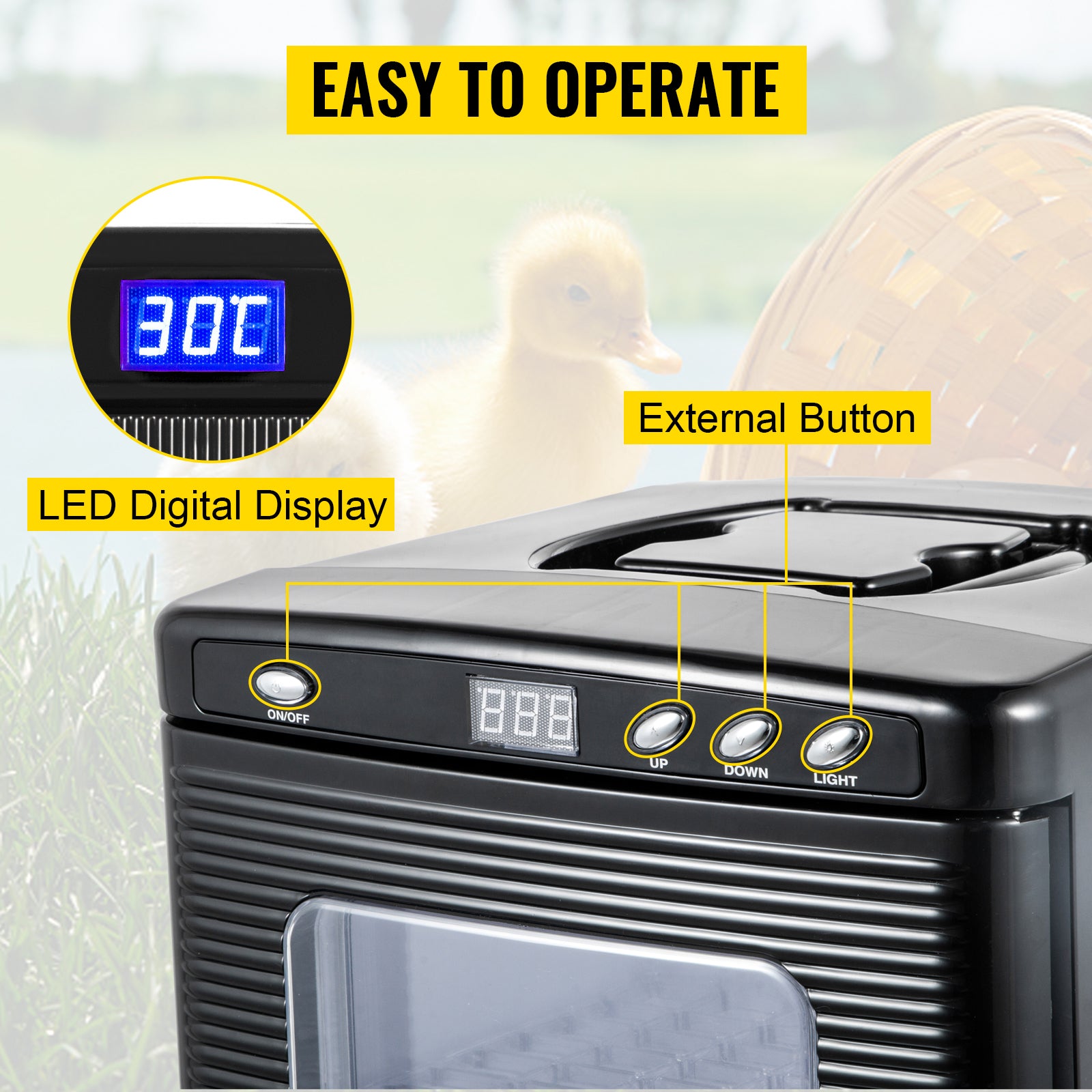 SucceBuy 25L Reptile Incubator - Digital Egg Incubator (5-42°C)